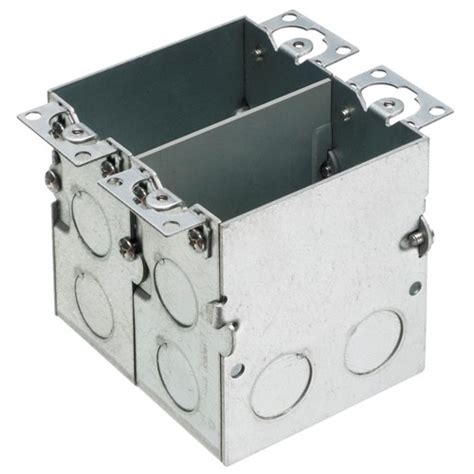 electrical 2-gang outlet box metal|2 gang box with divider.